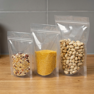 Wholesale Durable Transparent Top Zipper Stand up Pouch in PE Plastic From Vietnam for Food Packaging Sugar Salt Nuts Printing - Product Image 2