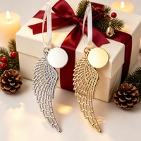 Pendentif Ange en Argent Poli, Disque Creux Gravé au Laser, Souvenir Personnalisé de Qualité Supérieure