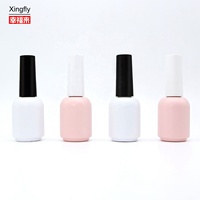 Logo personnalisé couleur 15ml rond noir opaque verre vernis à ongles bouteille avec couvercle or argent blanc