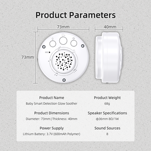 Luz Nocturna con Canciones de Cuna RGB, Batería de Litio de 300 mAh, Caja de Música con Ruido Blanco, Control por Voz, Tarjeta de Memoria, Sensor de Llanto para Peluches - Product Image 6