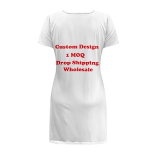 Designer esclusiva personalizzazione Super morbida e alla moda ampia a maniche corte girocollo stampa <span class=keywords><strong>camicia</strong></span> <span class=keywords><strong>da</strong></span> <span class=keywords><strong>notte</strong></span> <span class=keywords><strong>con</strong></span> bottone su richiesta - Product Image 3