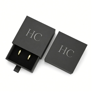 กล่องใส่แหวนหมั้น ดีไซน์หรูหรา สัมผัสนุ่ม กล่องโชว์เครื่องประดับแบบลิ้นชัก บุผ้ากำมะหยี่ ปั๊มลายเฉพาะจุด โลโก้สั่งทำได้ โรงงานผลิตโดยตรง - Product Image 1