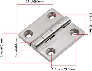 Bisagras Divinas de acero inoxidable Grado marino 2 "X 2" Bisagra de 50mm para barcos de servicio pesado - Product Image 2