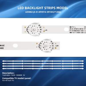 Bande lumineuse LED pour téléviseur, <span class=keywords><strong>prix</strong></span> d'usine, bande lumineuse LED pour rétroéclairage de téléviseur, LED pour téléviseur 49 pouces JS-D-AP4916-091DC(71206) - Product Image 2
