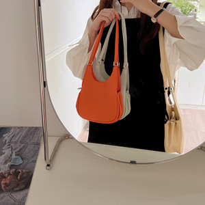 Bolso de hombro de diseño coreano para mujer, color naranja, pequeño, con hebilla magnética, portátil, para ir al trabajo en verano - Product Image 2