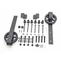 Vente directe usine : Porte de grange coulissante double à battant en laiton doré, pliable, avec kit de quincaillerie pour maison préfabriquée