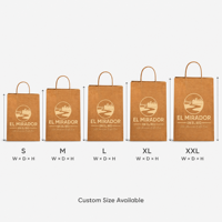 Sacs en papier kraft personnalisés avec logo OEM, poignées plates en corde, pour emballage alimentaire à emporter, sacs de vente au détail et de shopping