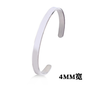 Adjustable Open Stainless Steel Women Bracelet, Polished Minimalist Solid Color <b>Bangle</b>, <b>Engravable</b> Logo Wholesale - Product Image 5