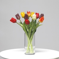 YOPIN-8194 Fleur de tulipe artificielle en PE à branche unique 40 cm, toucher réel, simulation de tulipe pour la remise des diplômes et Noël