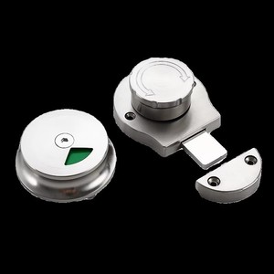 Serrure de porte de toilettes Xinshengfa en acier inoxydable dépoli, ensemble deux pièces pour quincaillerie de portes de toilettes publiques - Product Image 2