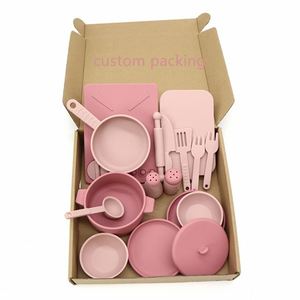 Juego de Cocina de Silicona para Niños al por Mayor con Utensilios de Comida de Juguete, Ollas y Sartenes para Juego de Rol en la Cocina - Product Image 3