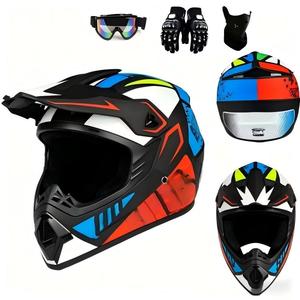 Casco de Motocross con Certificación DOT, ABS, Integral, para Carreras Todoterreno, con Gafas, Guantes y Máscara para Motocross y Dirt Bike - Product Image 3