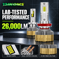 Ampoules de phares LED Canbus YHKOMS personnalisées OEM ODM Y100 200W 26000LM 6000K H7 H4 H11 9005 9006 pour automobiles, marque privée