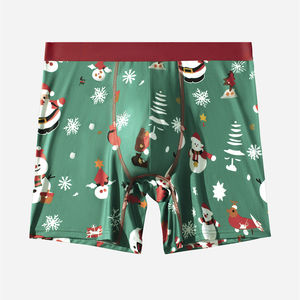 SD-01 Noël impression numérique petit lot personnalisé mode hommes sous-vêtements confortable respirant sport en plein air <span class=keywords><strong>Boxer</strong></span> slips - Product Image 1