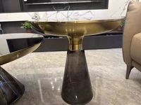 Meubles en verre Offre Spéciale Bell Table basse en verre trempé gris Table d'extrémité de chambre à coucher en prix de gros