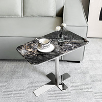 Table basse en marbre vert vintage minimaliste Table d'appoint traditionnelle pour salle à manger ou chambre à coucher Table Console de thé pour meubles
