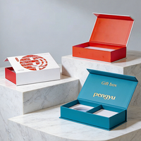 Boîtes cadeaux en papier de luxe avec fermeture magnétique, en carton rigide recyclable, pour cosmétiques, outils de maquillage, bijoux, avec logo personnalisé
