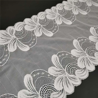 Personnalisé Élégant 18.5 cm Tulle Dentelle Garniture Nylon Spandex Stretch Élastique Maille Tissu Fleur Décoration Robes De Mariée Sous-Vêtements