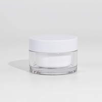Usine directe 20g-200g clair épais PET double paroi bocaux en plastique avec bouchon à vis blanc pour emballage de crème cosmétique