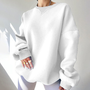 Felpe Oversize da Donna PASUXI, Pullover Casual Stampato <span class=keywords><strong>con</strong></span> Colletto a Costine, Felpe <span class=keywords><strong>con</strong></span> Cappuccio in <span class=keywords><strong>Pile</strong></span> Streetwear, Top da Donna per il Pendolarismo - Product Image 4
