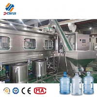 Machine de remplissage d'eau 600 BPH pour bidons de 5 gallons, équipement automatique de rinçage, remplissage et bouchage, fabricant direct pour usine d'eau pure