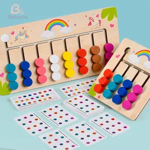 ألعاب تعليمية مونتيسوري متحركة ألوان وأشكال ألغاز، ألعاب منطقية مغرية متطابقة ألعاب خشبية تعليمية للأطفال في وقت مبكر