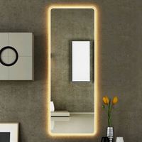 Miroir mural intelligent en verre Art Déco tendance avec éclairage LED, sans cadre, alimenté par prise, écologique, décoration de luxe pour la maison, miroir personnalisé