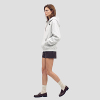 Sweat à capuche personnalisé brodé col en V, 360g, mélange de coton épais, épaules tombantes, coupe ample, streetwear minimaliste, vente en gros OEM