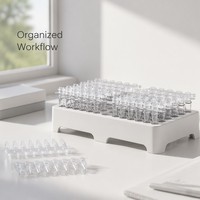 Tube PCR transparent de 0,2 ml à 8 bandes avec bouchons individuels indépendants, tubes jetables non stériles pour la recherche en laboratoire moléculaire