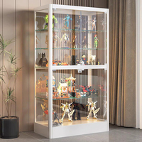LED-Beleuchtete Glas-Vitrine für Zuhause Actionfiguren-Schaukasten Spielzeug-Baustein-Modell Geschenk-Präsentationsregal Weinschrank