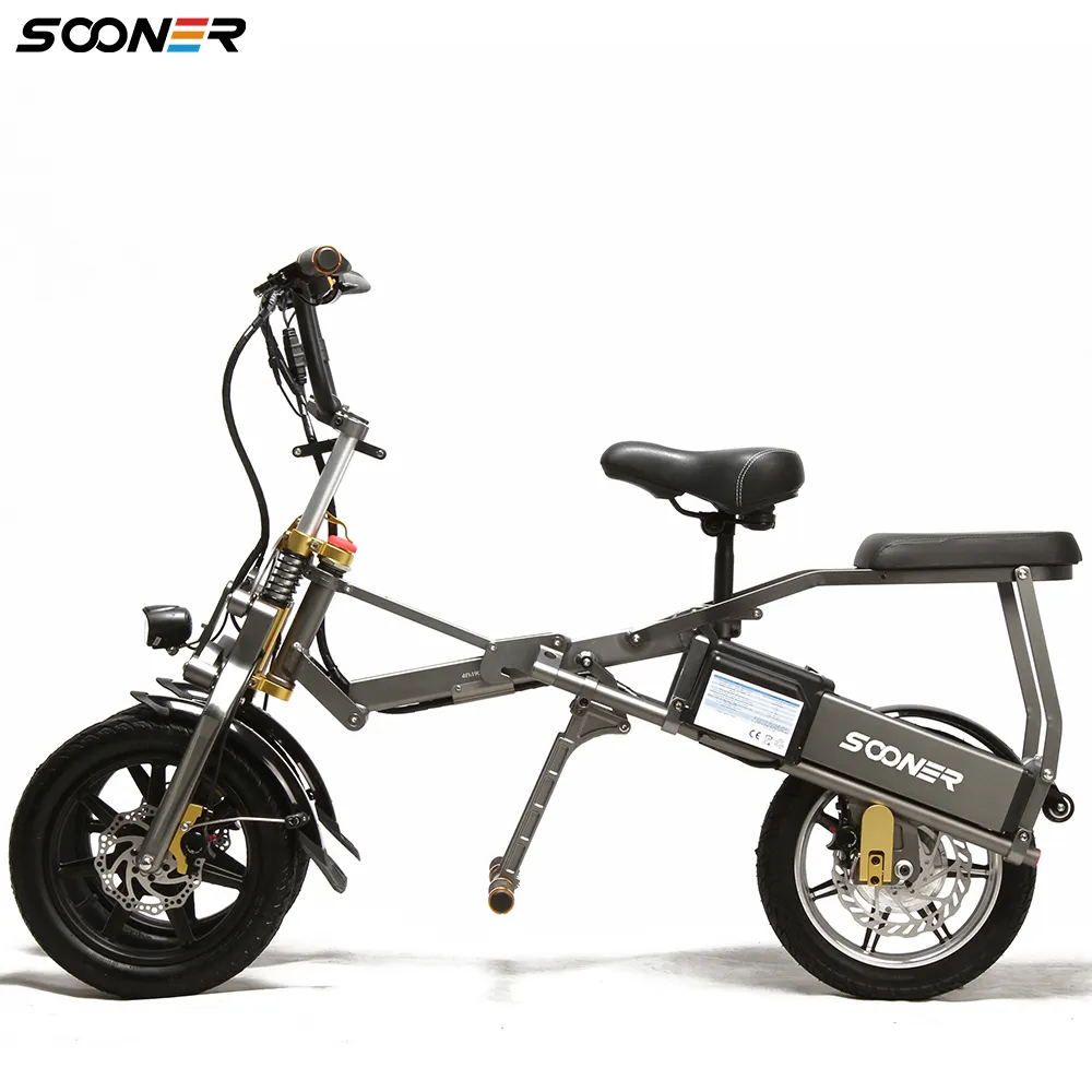 14 "3 휠 성인 전기 자전거 좌석 인기 전자 세발 자전거 접이식