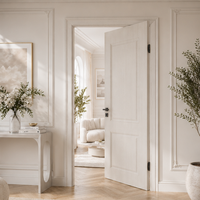 Porte en PVC plaqué sous vide avec motif sculpté, résistante à l'humidité, anti-déformation, qualité durable pour la décoration résidentielle