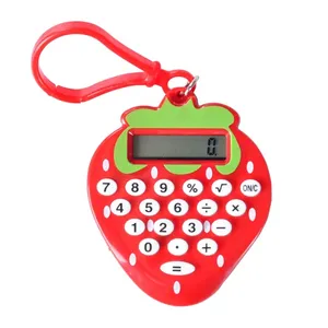 便携式花式儿童玩具迷你钥匙扣草莓形状促销礼品计算器