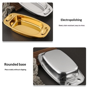 Plat de service <span class=keywords><strong>rectangulaire</strong></span> profond, style coréen minimaliste, polyvalent, à double poignée, fond plat, pour poisson grillé, pot sec commercial et écrevisses - Product Image 4