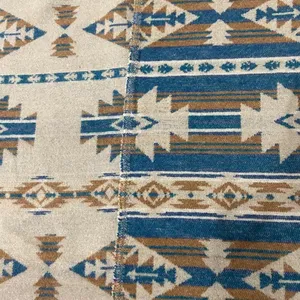 Manufacturer supply custom Southwestern designs aztec pattern poly woolen fabric