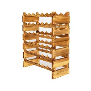 Estante de vino de madera apilable personalizado de fábrica BSCI para 36 soportes de botellas de vino vitrina de madera rústica - Product Image 3