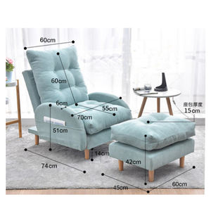 أريكة غرفة نوم كرسي مسند الظهر مقعد واحد صافي الأحمر حصير أريكة صغيرة أريكة شرفة كراسي قابلة للطي متعدد الوظائف كرسي بظهر للاستلقاء - Product Image 6