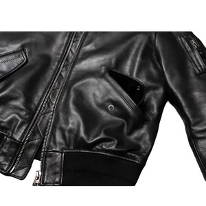 Blouson <span class=keywords><strong>aviateur</strong></span> en <span class=keywords><strong>cuir</strong></span> véritable pour homme, sur mesure, en <span class=keywords><strong>cuir</strong></span> d'agneau véritable, uniforme de pilote, véritable <span class=keywords><strong>cuir</strong></span> de mouton, blouson de vol MA-1 - Product Image 3