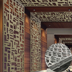 OEM Bulk Gold Aluminum Curtain Wall Artistic <strong>Decorative</strong> Panel Hollow Out Architectural Metal <strong>Screen</strong> for Hotel Renovation Project - Product Image 3