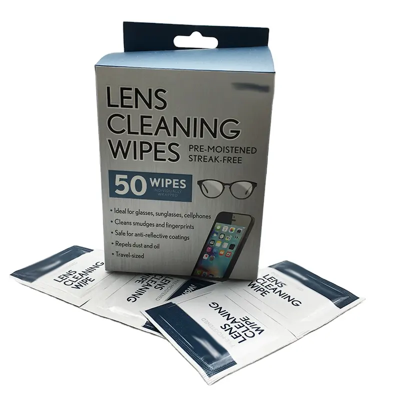 OEM ODM Microfiber Cleaning Cloth Wipe Glasses Customized LCD Cleaning Wipes Wet Lens Cleaning Wipe Dust-proof