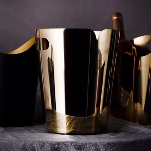 Oro argenteo di lusso moderno europeo in acciaio inox <span class=keywords><strong>secchiello</strong></span> per il ghiaccio per Champagne vino rosso - Product Image 3
