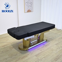 Table de massage électrique MOOLIN à 4 moteurs pour salon de beauté, lit de soin ajustable, chaise d'esthéticienne en cuir PU