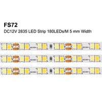 Bandes lumineuses LED 12V 2835 SMD 180 LED 5mm Bandes lumineuses LED flexibles IP68 3000K 4000K 6500K Bande LED