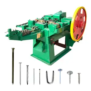 Hot Sell 1 to 6 Inch Provided Fully Automatic Low Carbon Steel Wire nail maker Spike Wire Nail Polish Making Machine for Sale