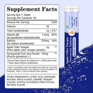 Private Label Apple Cider Vinegar Effervescent Tablets with Apple Cider Vinegar Balanced Digestion Gentle Metabolism Support - Product Image 3