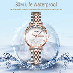 <span class=keywords><strong>CUENA</strong></span> – montre étanche pour femme, bracelet en acier inoxydable, à Quartz, tendance 6002 - Product Image 4