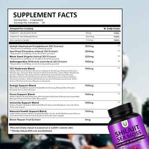 Hot Selling Pure Shilajit Capsules With Black Seed Oil Sea Moss Dietary <b>Supplement</b> Promote Energy and Increase Focus Ability - Product Image 2