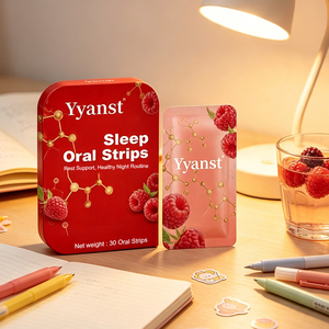 Bandes buccales naturelles à la framboise OEM pour le sommeil, 30 unités, dissolution rapide, film mince, complément pour la relaxation et la routine du coucher - Product Image 5