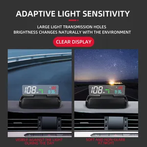 MX HUD Universal Head-up Display OBD Wireless CarPlay Auto Navigation TPMS Speedometer Time Tire Pressure Monitor