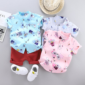 Conjunto de Ropa Infantil de Verano Estilo Coreano para Niños, Camisa de Manga Corta y Pantalones Cortos, Traje de Dos Piezas - Product Image 4